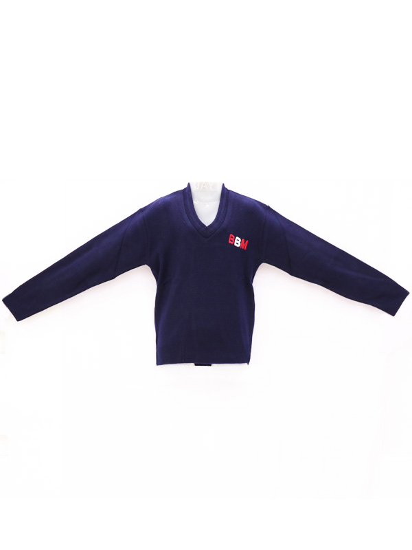 Navy Blue Sweater  (Full Sleeves) with BBM Monogram for Boys & Girls PRE-NURSERY to KG-II